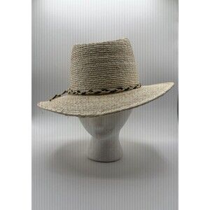 Brixton Woven Straw Hats Women Beige Vacay Beach Preppy Boho Size Small New